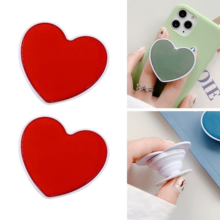 2 PCS Solid Color Love Airbag Phone Stand Ring Holder