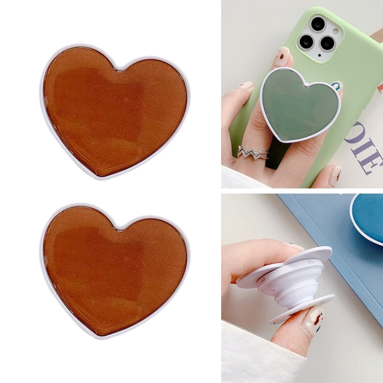 2 PCS Solid Color Love Airbag Phone Stand Ring Holder