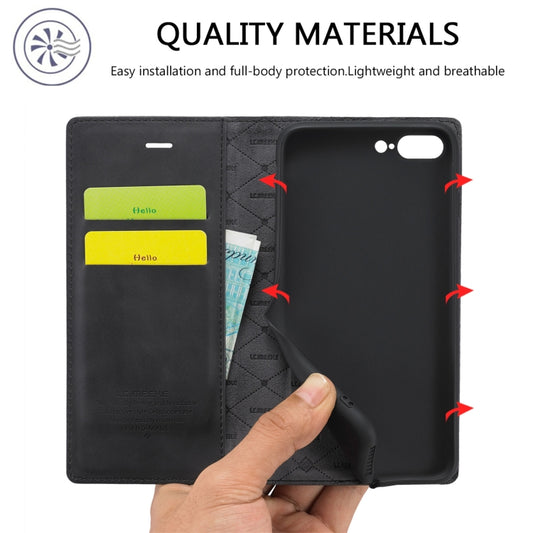 Horizontal flip iPhone case with metal magnetic closure ultra-thin profile