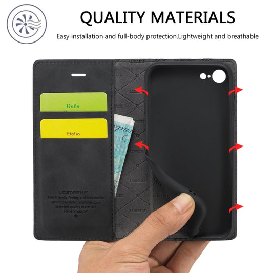 Interior card slots and storage pockets in LC.IMEEKE iPhone protective case
