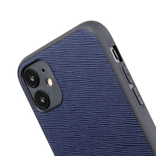 Durable leather iPhone 11 Pro protective case with embossed cross texture design