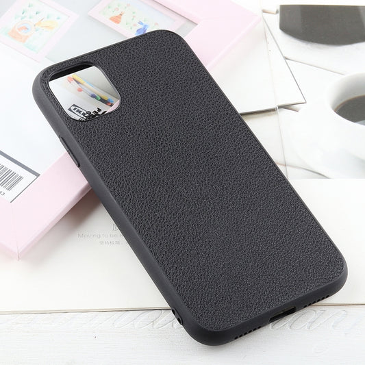 Bead texture genuine leather iPhone 12 Pro Max case in rich brown with protective design