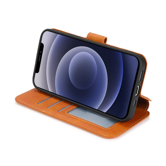 Built-in kickstand holder on iPhone 12 mini leather protective case