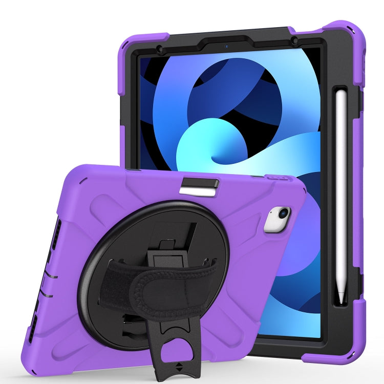 360 Degree Rotation PC + Silicone Protective Case with Holder & Hand-strap, For Samsung Galaxy Tab A7 (2020) T500/T505, For iPad Air 2022 / 2020 10.9