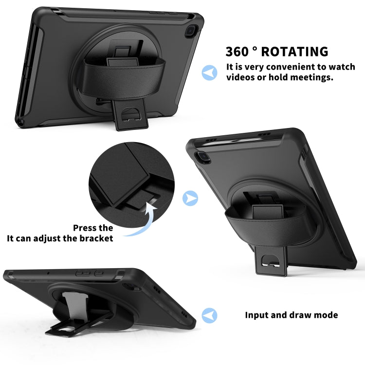 Étui de protection rotatif à 360 degrés en PC et TPU avec support, dragonne et emplacement pour stylet, pour Samsung Galaxy Tab A7 (2020) T500/T505, iPad Air 2022/2020 10.9, iPad Air 2022/2020