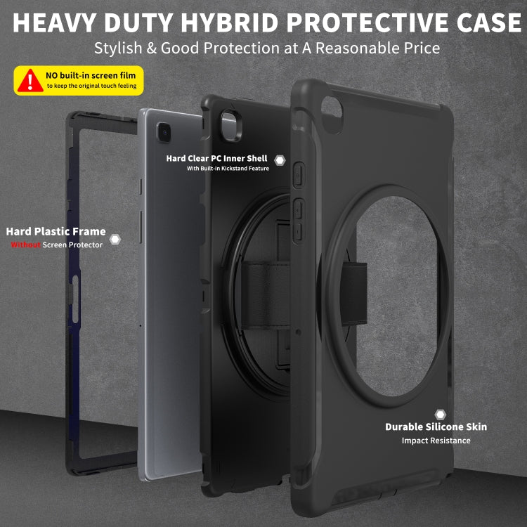 360 Degree Rotation PC + TPU Protective Case with Holder & Hand-strap & Pen Slot, For Samsung Galaxy Tab A7 (2020) T500/T505, For iPad Air 2022 / 2020 10.9, For iPad Air 2022 / 2020