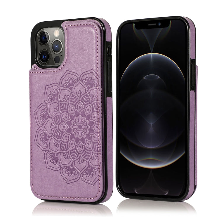 Double Buckle Mandala Pattern PU+TPU Protective Case with Card Slots & Holder & Photo Frame, For iPhone 12 mini, For iPhone 12 / 12 Pro, For iPhone 12 Pro Max