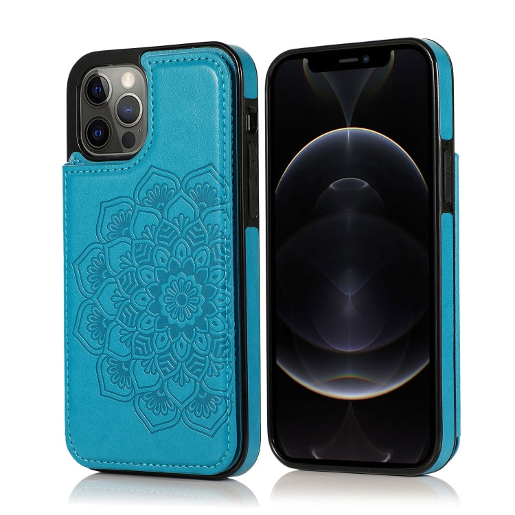 Double Buckle Mandala Pattern PU+TPU Protective Case with Card Slots & Holder & Photo Frame, For iPhone 12 mini, For iPhone 12 / 12 Pro, For iPhone 12 Pro Max