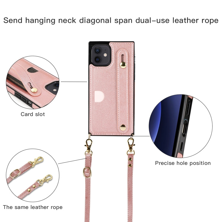 PU+TPU Shockproof Protective Case with Crossbody Lanyard & Holder & Card Slot & Wrist Strap