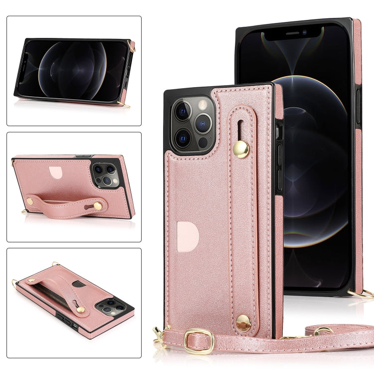 PU+TPU Shockproof Protective Case with Crossbody Lanyard & Holder & Card Slot & Wrist Strap