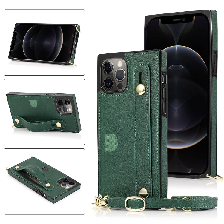 PU+TPU Shockproof Protective Case with Crossbody Lanyard & Holder & Card Slot & Wrist Strap