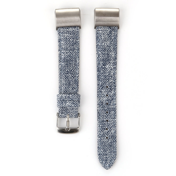 Cowboy Texture Genuine Leather Replacement Strap Watchband, For Fitbit Charge 2
