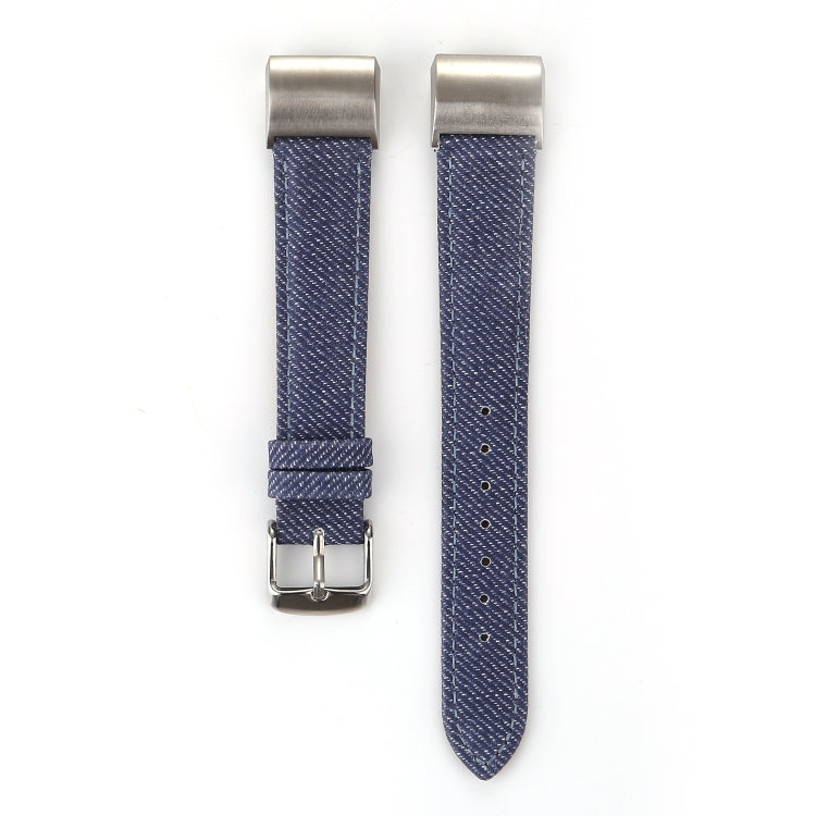 Cowboy Texture Genuine Leather Replacement Strap Watchband, For Fitbit Charge 2