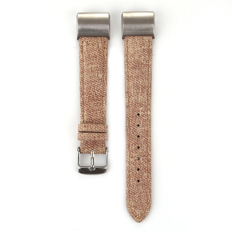 Cowboy Texture Genuine Leather Replacement Strap Watchband, For Fitbit Charge 2