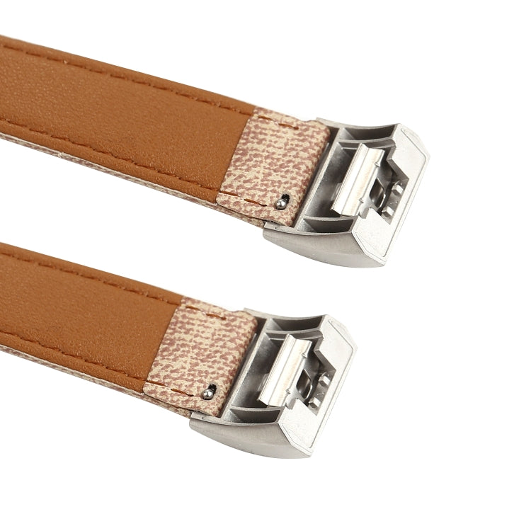 Cowboy Texture Genuine Leather Replacement Strap Watchband, For Fitbit Charge 2