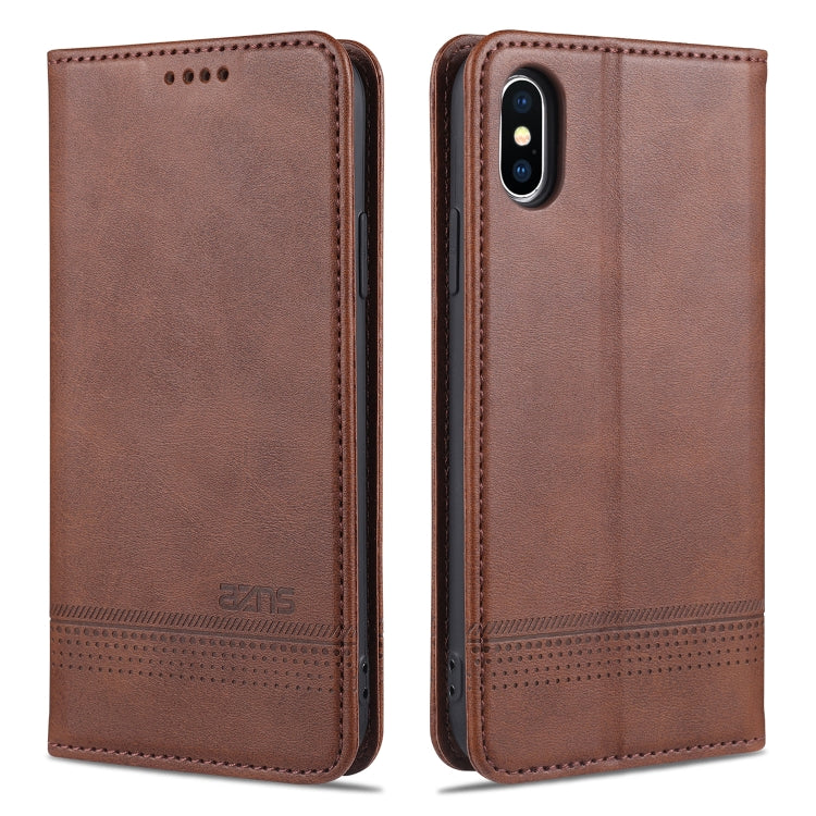 AZNS Magnetic Calf Texture Horizontal Flip Leather Case with Card Slots & Holder & Wallet For iPhone X / XS, For iPhone X / XS