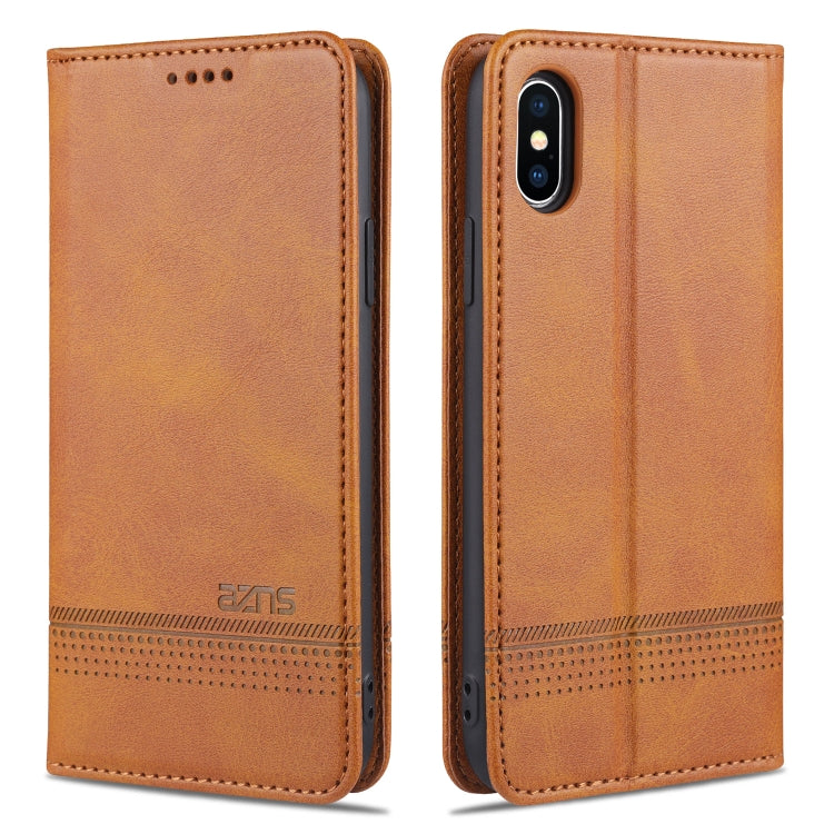 AZNS Magnetic Calf Texture Horizontal Flip Leather Case with Card Slots & Holder & Wallet For iPhone X / XS, For iPhone X / XS