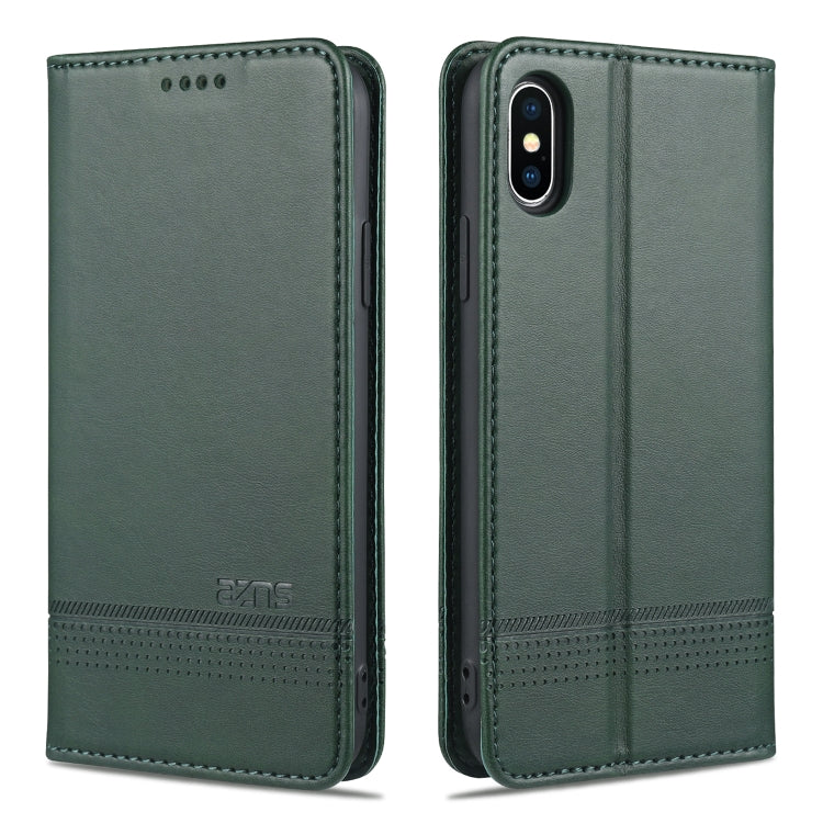 AZNS Magnetic Calf Texture Horizontal Flip Leather Case with Card Slots & Holder & Wallet For iPhone X / XS, For iPhone X / XS