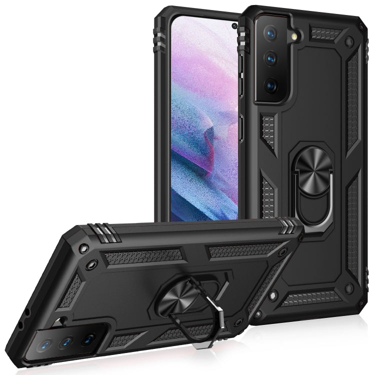 Shockproof TPU + PC Protective Case with 360 Degree Rotating Holder, For Samsung Galaxy S21+ 5G