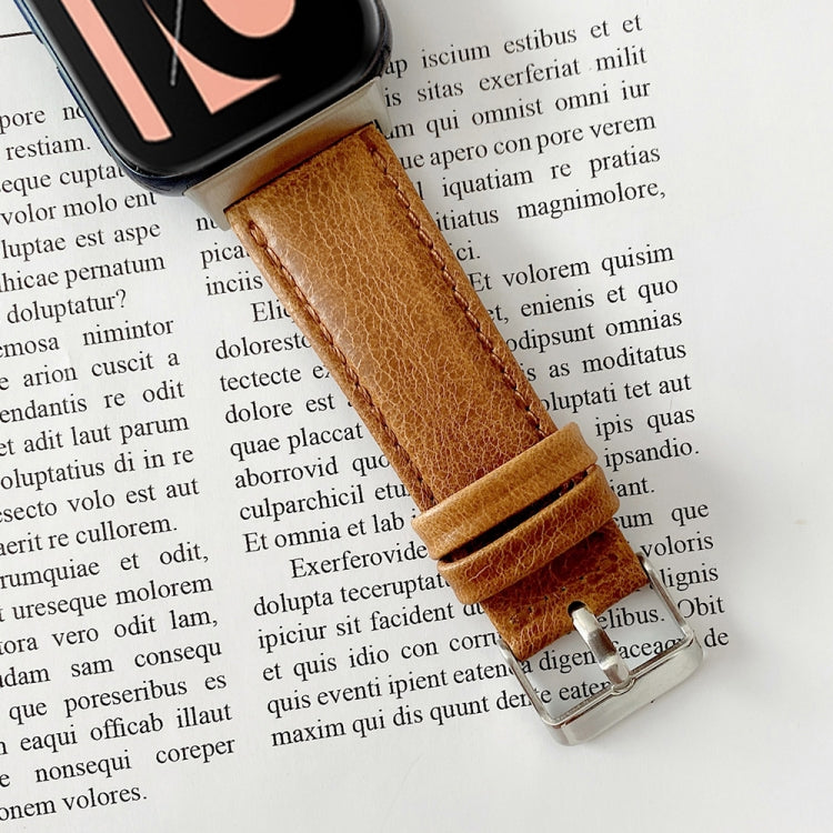 Crazy Horse Texture Genuine Leather Replacement Strap Watchband, For OPPO Watch 41mm, For OPPO Watch 46mm