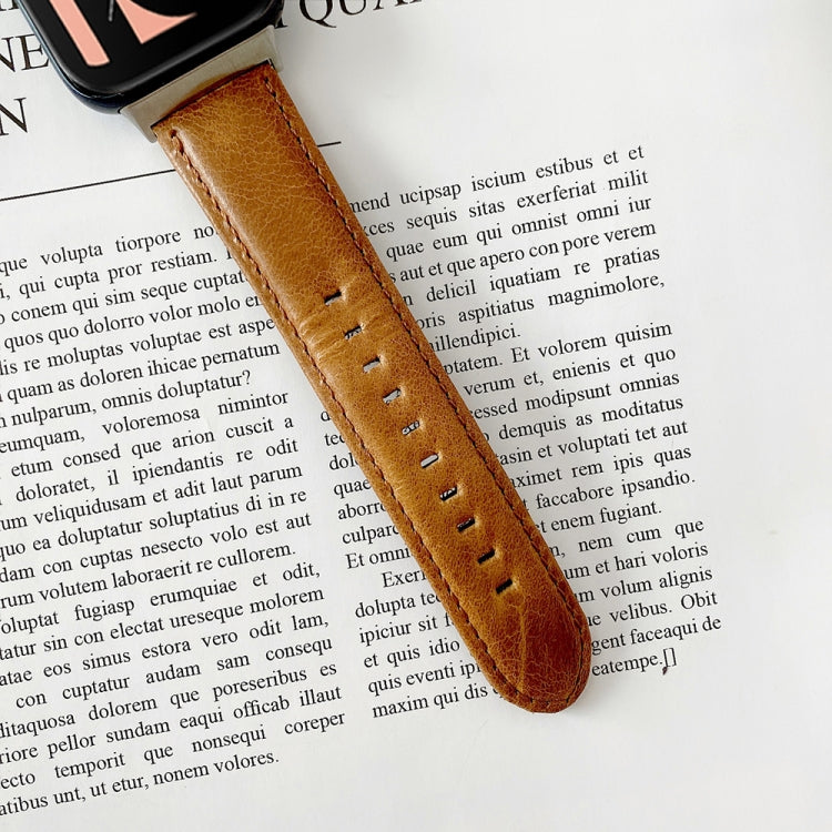 Crazy Horse Texture Genuine Leather Replacement Strap Watchband, For OPPO Watch 41mm, For OPPO Watch 46mm