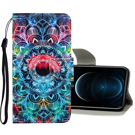 iPhone 12 Pro Max 3D colored drawing leather flip case with card slot holder