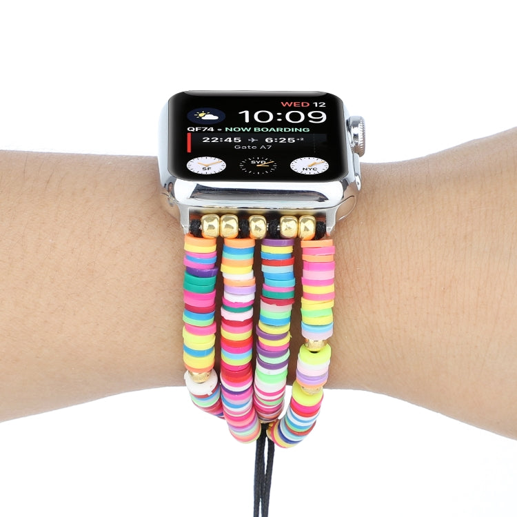 Bohemian Style Soft Ceramic Beaded Strap For Apple Series 6 & SE & 5 & 4 40mm / 3 & 2 & 1 38mm, For Apple Series 7 41mm / 6 & SE & 5 & 4 40mm / 3 & 2 & 1 38mm