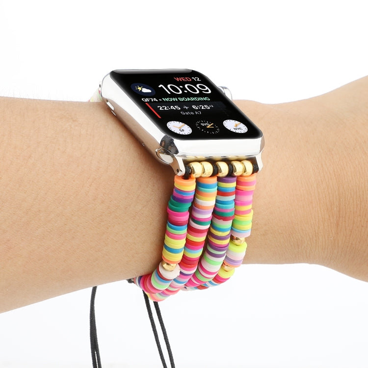 Bohemian Style Soft Ceramic Beaded Strap For Apple Series 6 & SE & 5 & 4 40mm / 3 & 2 & 1 38mm, For Apple Series 7 41mm / 6 & SE & 5 & 4 40mm / 3 & 2 & 1 38mm