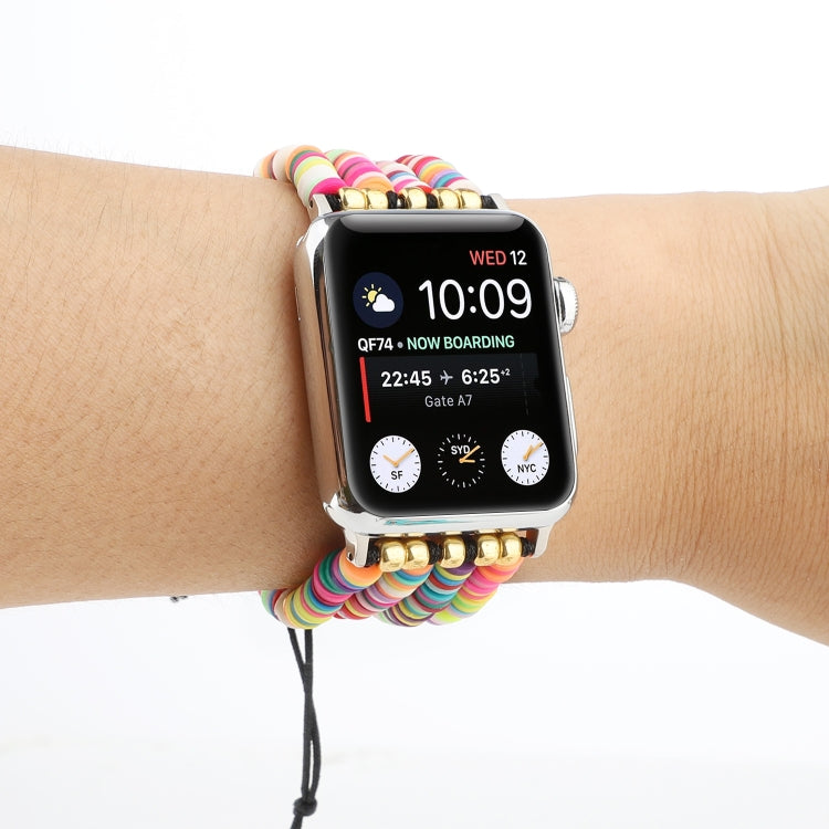 Bohemian Style Soft Ceramic Beaded Strap For Apple Series 6 & SE & 5 & 4 40mm / 3 & 2 & 1 38mm, For Apple Series 7 41mm / 6 & SE & 5 & 4 40mm / 3 & 2 & 1 38mm