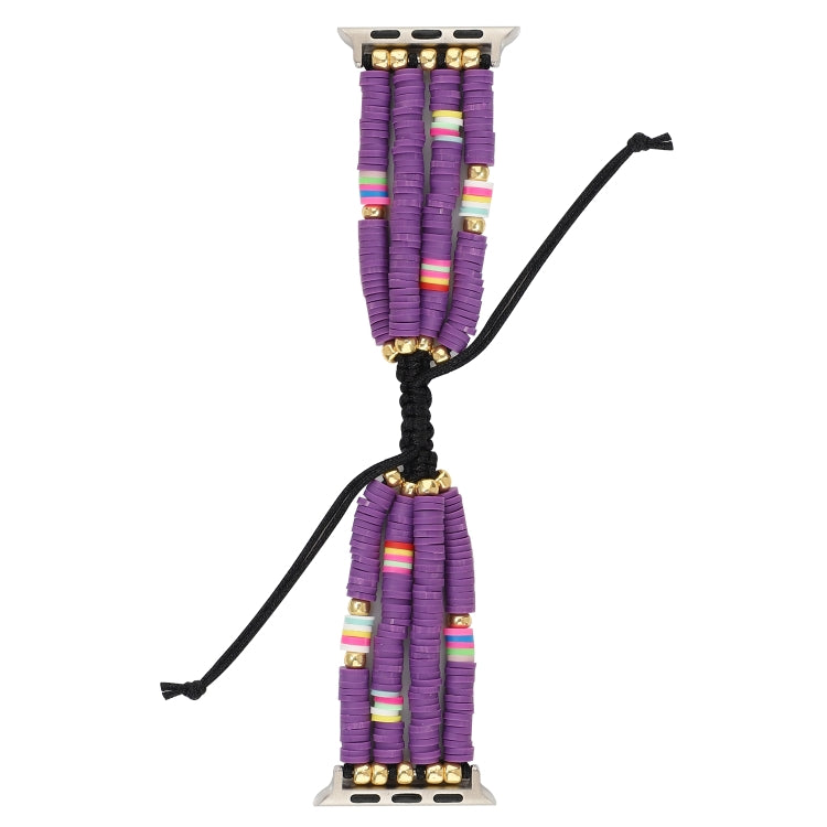 Bohemian Style Soft Ceramic Beaded Strap For Apple Series 6 & SE & 5 & 4 40mm / 3 & 2 & 1 38mm, For Apple Series 7 41mm / 6 & SE & 5 & 4 40mm / 3 & 2 & 1 38mm