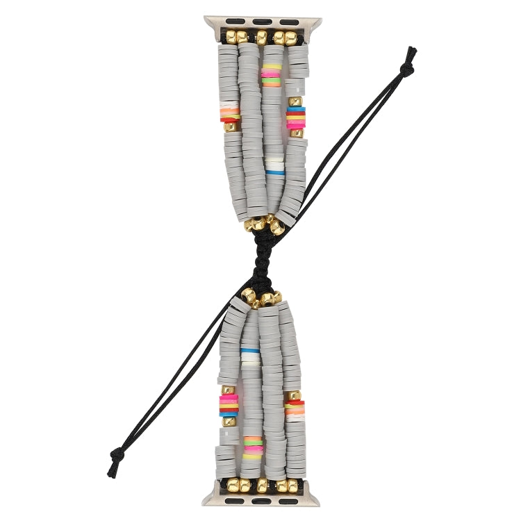 Bohemian Style Soft Ceramic Beaded Strap For Apple Series 6 & SE & 5 & 4 40mm / 3 & 2 & 1 38mm, For Apple Series 7 41mm / 6 & SE & 5 & 4 40mm / 3 & 2 & 1 38mm