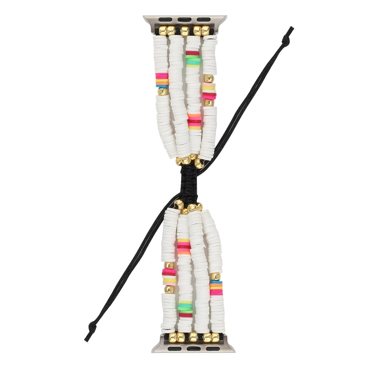 Bohemian Style Soft Ceramic Beaded Strap For Apple Series 6 & SE & 5 & 4 40mm / 3 & 2 & 1 38mm, For Apple Series 7 41mm / 6 & SE & 5 & 4 40mm / 3 & 2 & 1 38mm