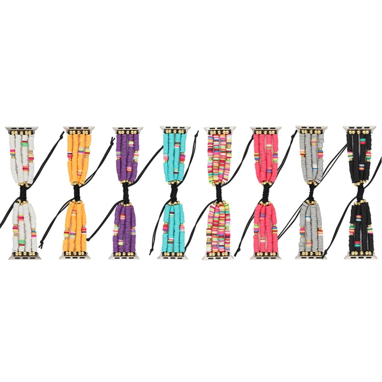 Bohemian Style Soft Ceramic Beaded Strap For Apple Series 6 & SE & 5 & 4 40mm / 3 & 2 & 1 38mm, For Apple Series 7 41mm / 6 & SE & 5 & 4 40mm / 3 & 2 & 1 38mm