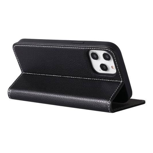 GEBEI iPhone 12 Pro Max wallet case open position showing card slots and stand function