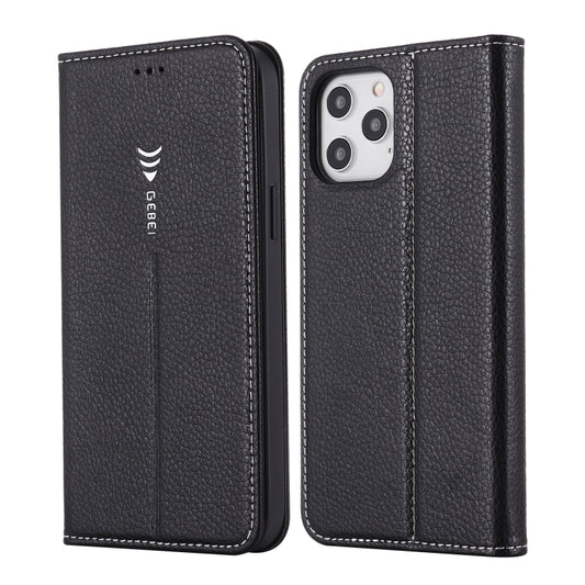 GEBEI iPhone 12 Pro Max flip case with card slots and stand holder, PU+TPU protection