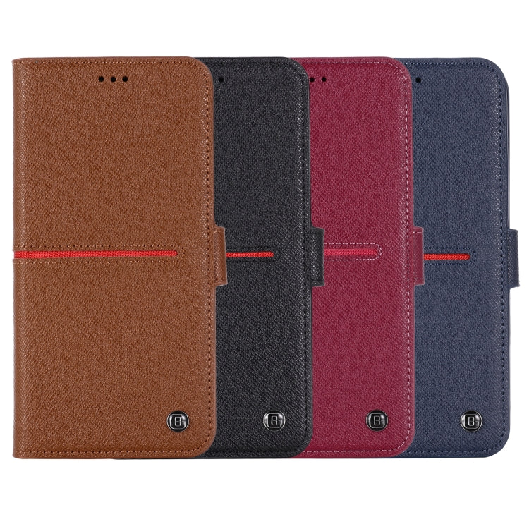 GEBEI Top-grain Leather Horizontal Flip Protective Case with Holder & Card Slots & Wallet & Photo Frame