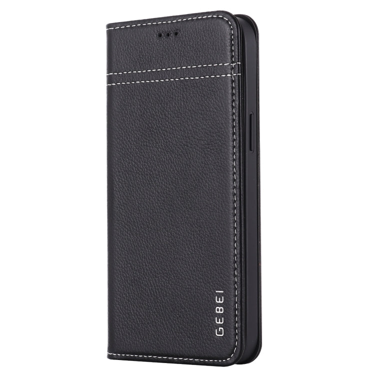 GEBEI Top-grain Leather Horizontal Flip Protective Case with Holder & Card Slots