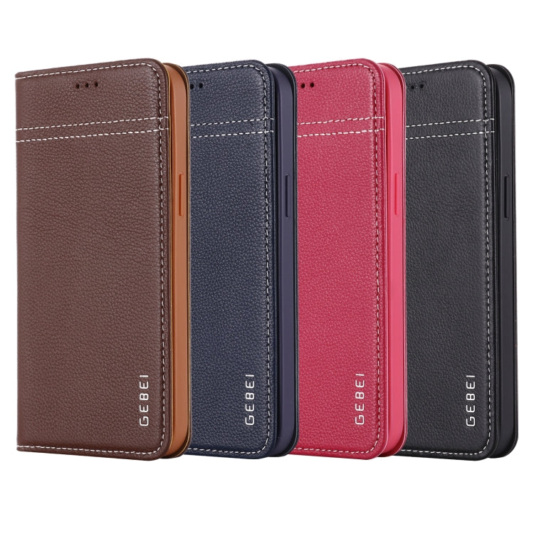 GEBEI Top-grain Leather Horizontal Flip Protective Case with Holder & Card Slots
