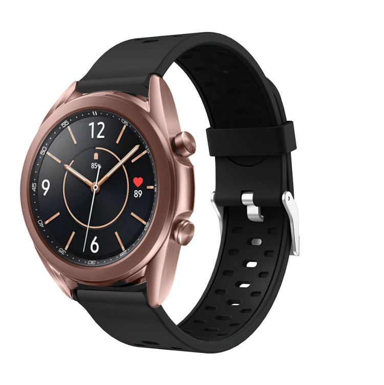 For Samsung Galaxy Watch 3 41mm Three Row Holes Silicone Replacement Strap Watchband, For Samsung Galaxy Watch 3 41mm