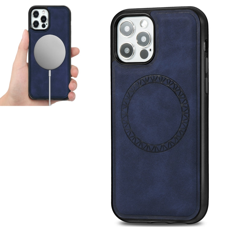 Retro Business Round Embossing Magnetic PU + TPU Protective Case, For iPhone 12 Pro Max