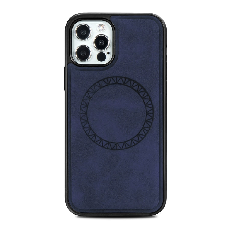 Retro Business Round Embossing Magnetic PU + TPU Protective Case, For iPhone 12 Pro Max