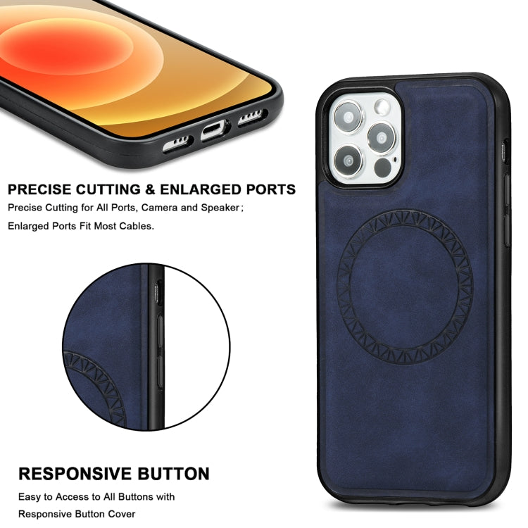Retro Business Round Embossing Magnetic PU + TPU Protective Case, For iPhone 12 Pro Max