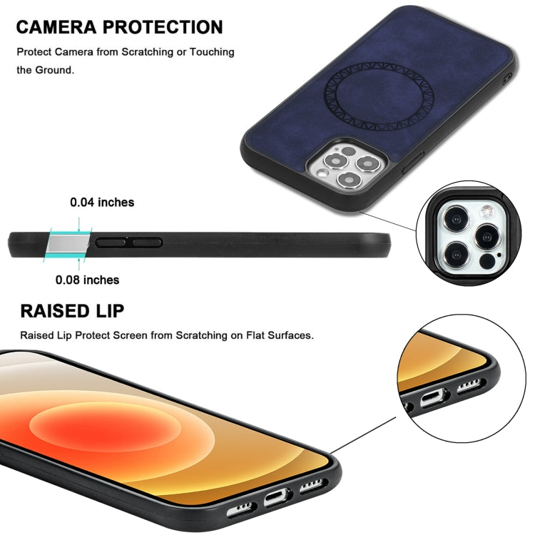 Retro Business Round Embossing Magnetic PU + TPU Protective Case, For iPhone 12 Pro Max