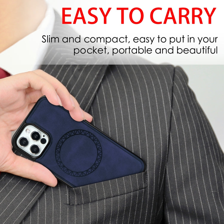 Retro Business Round Embossing Magnetic PU + TPU Protective Case, For iPhone 12 Pro Max