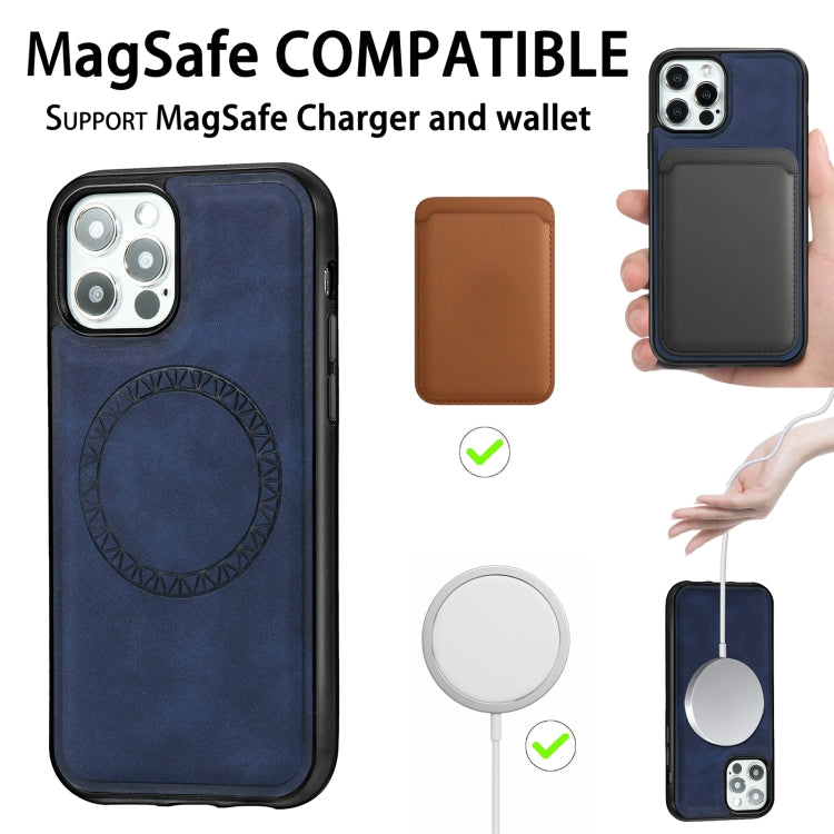 Retro Business Round Embossing Magnetic PU + TPU Protective Case, For iPhone 12 Pro Max