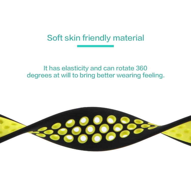 Elastic Silicone Watchband For Apple Watch Series 6 & SE & 5 & 4 40mm / 3 & 2 & 1 38mm, 135mm (Black Yellow), 135mm (Black Grey), 150mm (Red Black)