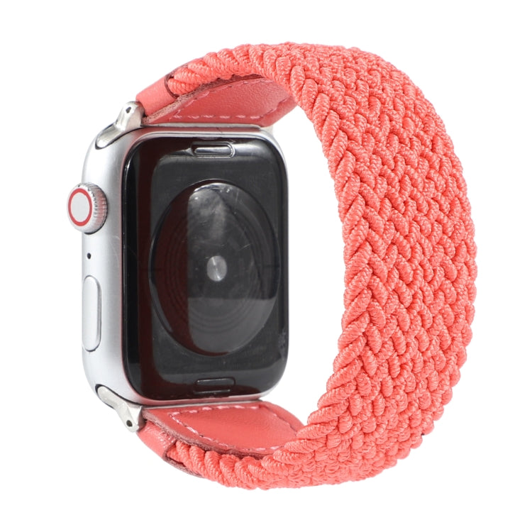 Nylon + Leather Braided Watchband For Apple Watch Series 6 & SE & 5 & 4 40mm / 3 & 2 & 1 38mm, S, M, L