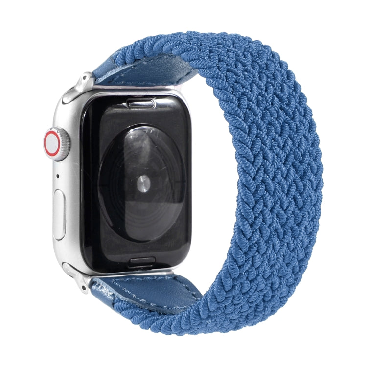 Nylon + Leather Braided Watchband For Apple Watch Series 6 & SE & 5 & 4 44mm / 3 & 2 & 1 42mm, S, M, L