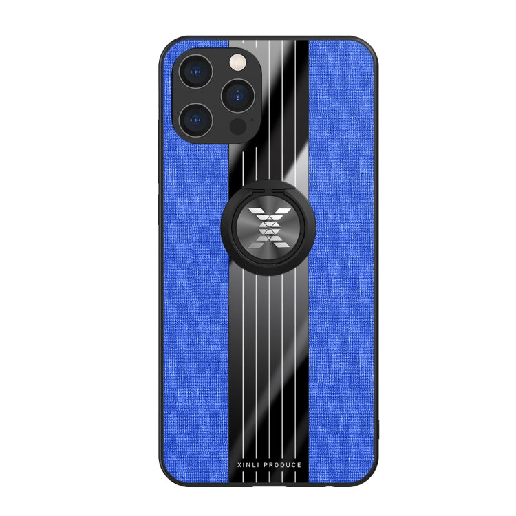XINLI Stitching Cloth Textue Shockproof TPU Protective Case with Ring Holder