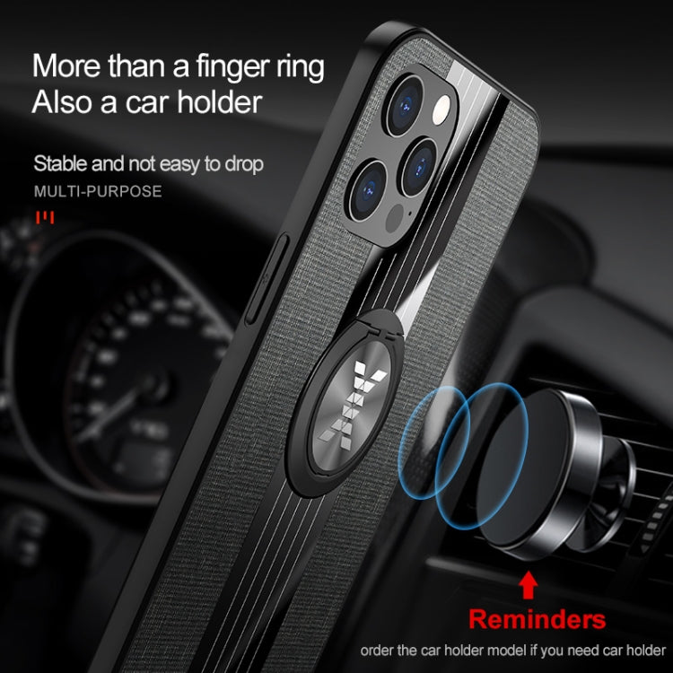 XINLI Stitching Cloth Textue Shockproof TPU Protective Case with Ring Holder